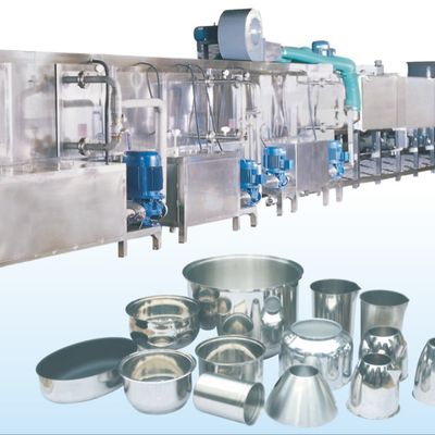 Wysokiej prędkości linia prania wyrobów metalowych 265kw 2,5t/h sprzęt do prania wyrobów kuchennych przepływ wody miękkiej