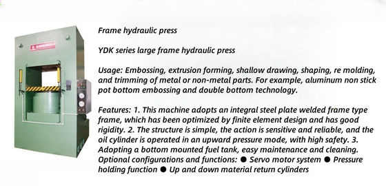Wysokiej wydajności Przetwarzanie W pełni automatyczna maszyna do prasowania hydraulicznego YDK Frame