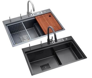 Smart Black Nano Whale Wodospad Jednorazowy Slot Honeycomb Wasch Basin zlew podwójny zlew kuchnia zlew maszyna duże garnki