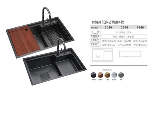 Smart Black Nano Whale Wodospad Jednorazowy Slot Honeycomb Wasch Basin zlew podwójny zlew kuchnia zlew maszyna duże garnki