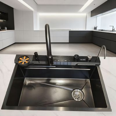 Dobra cena Górna montaż / Wylotowy zlew kuchenny zlew kuchenny z stali nierdzewnej 800 mm z kranem o wysokim łuku Dostępna niestandardowa głębokość zlewu Dostępna niestandardowa miara stalowa w Internecie