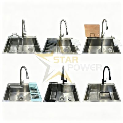 Dobra cena 1.8mm Pogrubiony 304/316 Stainless Steel zlew kuchenny z 25-30cm głębokim zlewem podmontowany pojedynczy / podwójny miska w Internecie