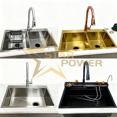 Premium 304/316 Stainless Steel Sink z głębokością miski 250-300 mm i grubością paneli 1,2-2,0 mm