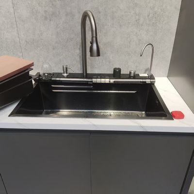 Dobra cena Ręcznie wykonany zlew kuchenny ze stali nierdzewnej z polerowaniem elektrolitycznym i jonami srebra antybakteryjnym dla produktów spożywczych klasy 304/316 i głębszą miską (≥ 25 cm) w Internecie