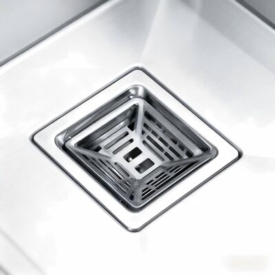 Oryginalny wykończenie szczotkowane ręcznie podwójne miski zlew w 304 stali nierdzewnej dla nowoczesnych kuchni