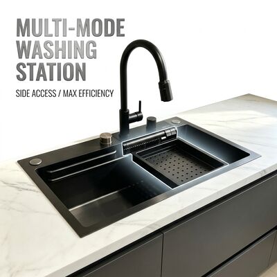 Dobra cena Top Mount / Drop-in Sink Kuchni 304 Stal Nierdzewna Równa Podwójna Miska Sink Kuchni Ręcznie Polerowany Drop-In 600mm 9-calowy głęboki zlew w Internecie
