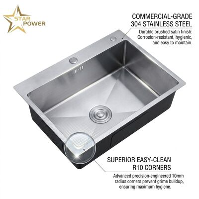 Dobra cena 16 Gauge 316 Stainless Steel Deep Single Bowl Kitchen Sink Drop-in 30x18 Inch 10 Inch Basin Brushed Finish w Internecie