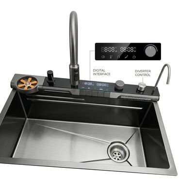 Dobra cena RV 24 Inch Drop-In Kitchen Sink SUS304 with Tempered Glass Cover Single Bowl w Internecie