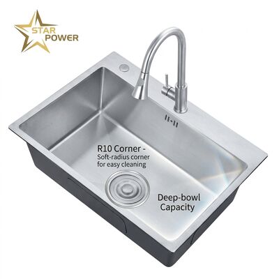 Dobra cena Nano Black 31x20 Undermount Handmade Kitchen Sink SUS304 Single Bowl 18 Gauge w Internecie