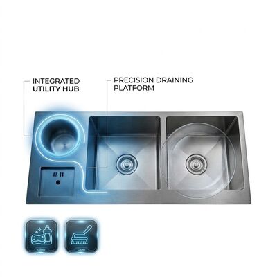 Dobra cena 36 Inch PVD Gold Single Bowl Farmhouse Workstation Kitchen Sink SUS304 16 Gauge w Internecie